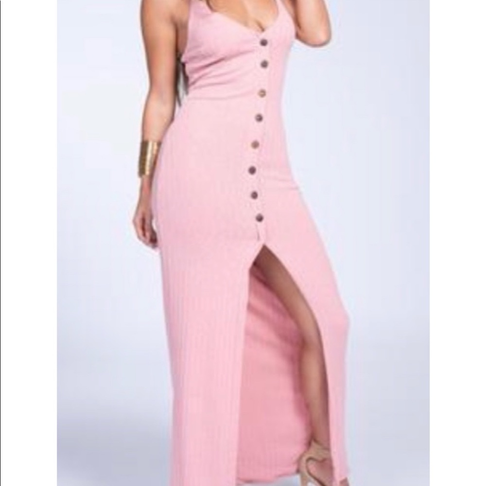 Blush maxi dress